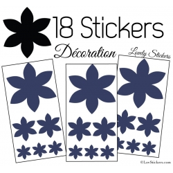 18 Stickers Fleurs 10CM à 3CM - Autocollant décoration Fleur