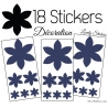 18 Stickers Fleurs 10CM à 3CM - Autocollant décoration Fleur