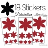 18 Stickers Fleurs 10CM à 3CM - Autocollant décoration Fleur