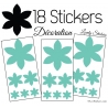 18 Stickers Fleurs 10CM à 3CM - Autocollant décoration Fleur