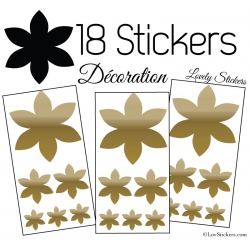 18 Stickers Fleurs 10CM à 3CM - Autocollant décoration Fleur