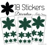 18 Stickers Fleurs 10CM à 3CM - Autocollant décoration Fleur