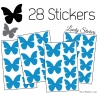 28 Stickers Papillons 5 et 4cm - Décoration modèle 1