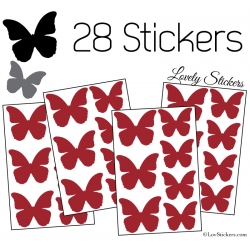 28 Stickers Papillons 5 et 4cm - Décoration modèle 1