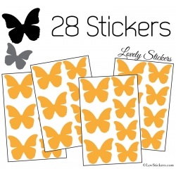 28 Stickers Papillons 5 et 4cm - Décoration modèle 1