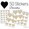 50 Stickers Coeurs  5CM 3CM 2CM - Décoration maison