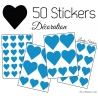 50 Stickers Coeurs  5CM 3CM 2CM - Décoration maison