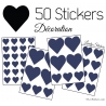 50 Stickers Coeurs  5CM 3CM 2CM - Décoration maison