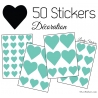 50 Stickers Coeurs  5CM 3CM 2CM - Décoration maison