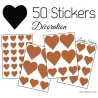 50 Stickers Coeurs  5CM 3CM 2CM - Décoration maison