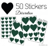 50 Stickers Coeurs  5CM 3CM 2CM - Décoration maison