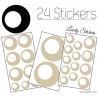 24 Stickers Ronds Annees 80 Mixte - Autocollant