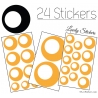 24 Stickers Ronds Annees 80 Mixte - Autocollant