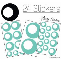 24 Stickers Ronds Annees 80 Mixte - Autocollant