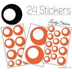 24 Stickers Ronds Annees 80 Mixte - Autocollant