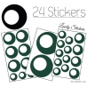 24 Stickers Ronds Annees 80 Mixte - Autocollant