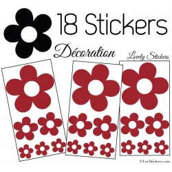 18 Stickers Fleurs 10CM 5CM 3CM - Modèle No3