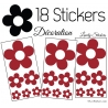 18 Stickers Fleurs 10CM 5CM 3CM - Modèle No3