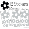 18 Stickers Fleurs 10CM 5CM 3CM - Modèle No3