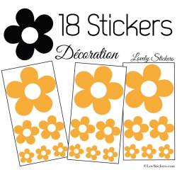 18 Stickers Fleurs 10CM 5CM 3CM - Modèle No3