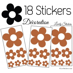 18 Stickers Fleurs 10CM 5CM 3CM - Modèle No3