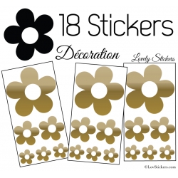 18 Stickers Fleurs 10CM 5CM 3CM - Modèle No3