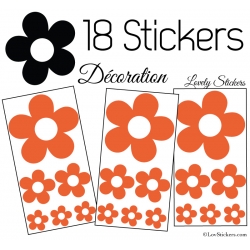 18 Stickers Fleurs 10CM 5CM 3CM - Modèle No3