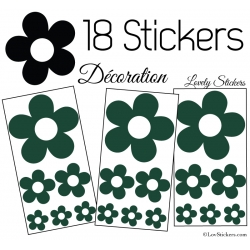 18 Stickers Fleurs 10CM 5CM 3CM - Modèle No3