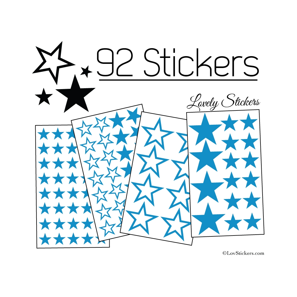 92 Stickers Etoiles Mixte - Autocollant Décoration appartement