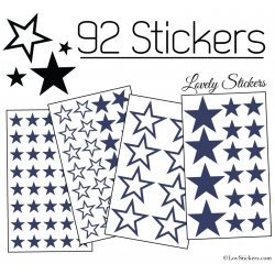 92 Stickers Etoiles Mixte - Autocollant Décoration appartement