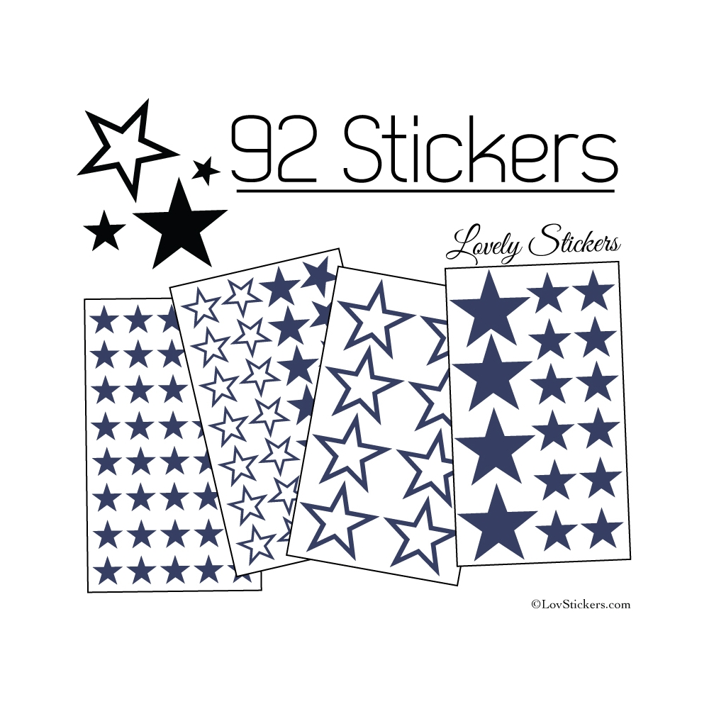 92 Stickers Etoiles Mixte - Autocollant Décoration appartement