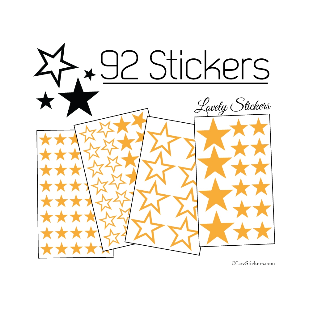 92 Stickers Etoiles Mixte - Autocollant Décoration appartement