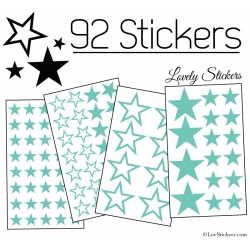 92 Stickers Etoiles Mixte - Autocollant Décoration appartement