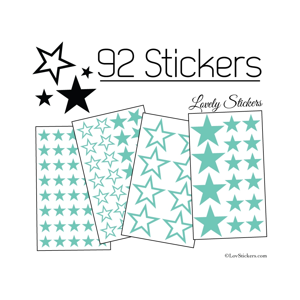 92 Stickers Etoiles Mixte - Autocollant Décoration appartement