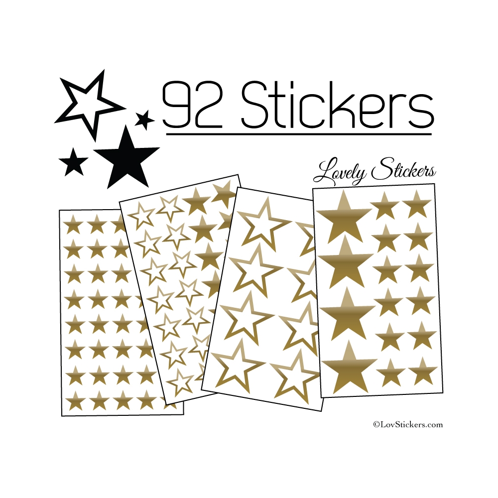 92 Stickers Etoiles Mixte - Autocollant Décoration appartement