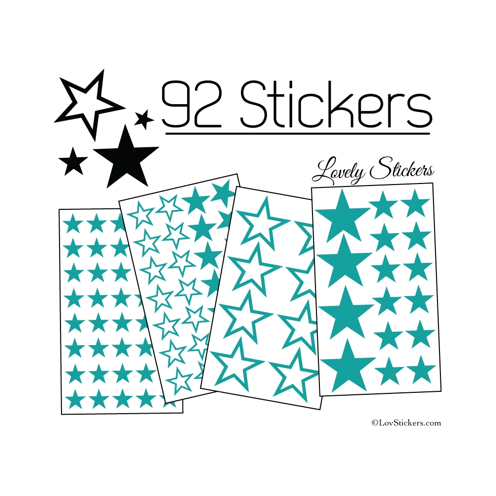 92 Stickers Etoiles Mixte - Autocollant Décoration appartement