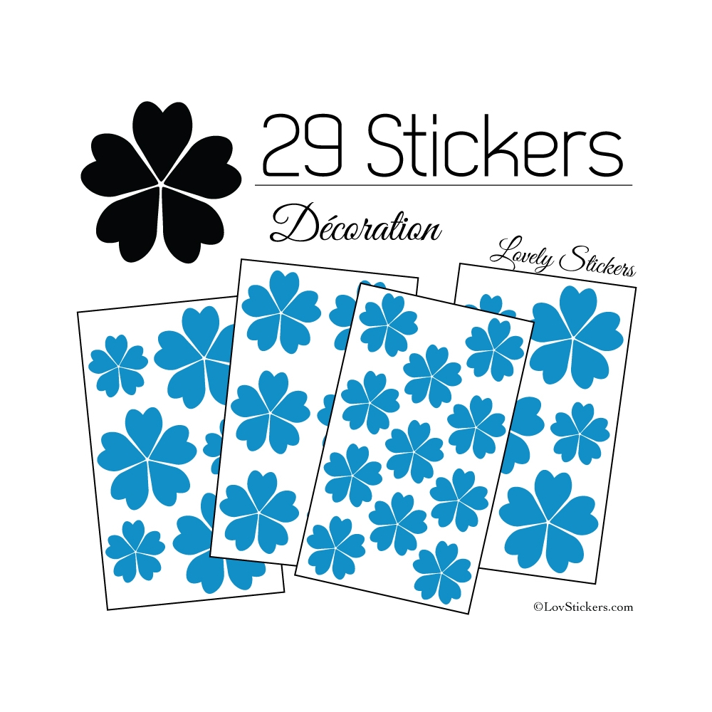 29 Stickers Fleurs 5CM 4CM 3CM - Autocollant Fleur pétale coeur