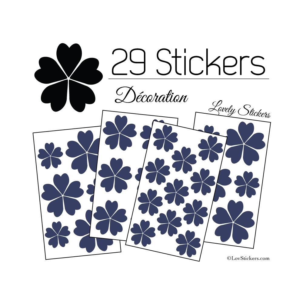 29 Stickers Fleurs 5CM 4CM 3CM - Autocollant Fleur pétale coeur