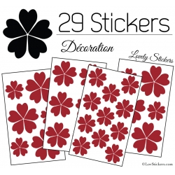 29 Stickers Fleurs 5CM 4CM 3CM - Autocollant Fleur pétale coeur