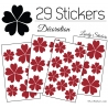 29 Stickers Fleurs 5CM 4CM 3CM - Autocollant Fleur pétale coeur