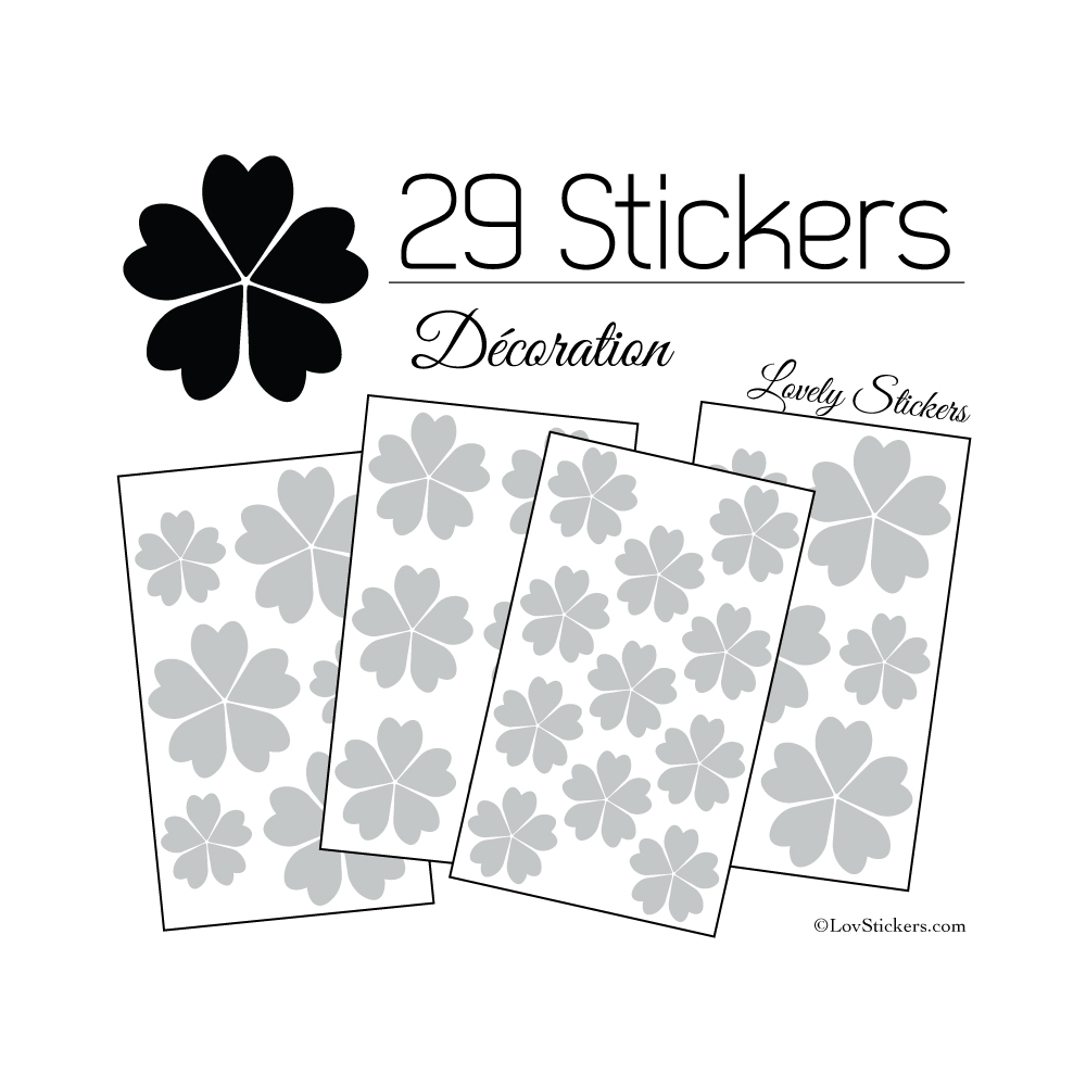 29 Stickers Fleurs 5CM 4CM 3CM - Autocollant Fleur pétale coeur