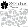 29 Stickers Fleurs 5CM 4CM 3CM - Autocollant Fleur pétale coeur