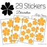 29 Stickers Fleurs 5CM 4CM 3CM - Autocollant Fleur pétale coeur