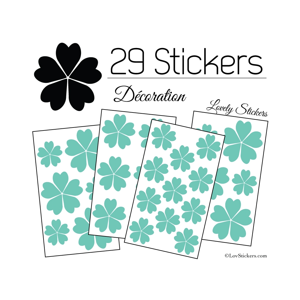 29 Stickers Fleurs 5CM 4CM 3CM - Autocollant Fleur pétale coeur