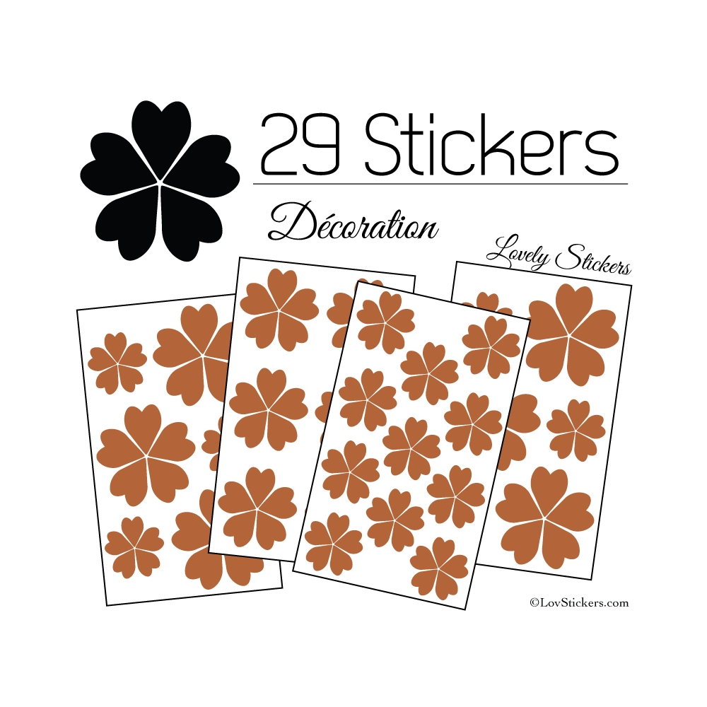 29 Stickers Fleurs 5CM 4CM 3CM - Autocollant Fleur pétale coeur