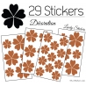 29 Stickers Fleurs 5CM 4CM 3CM - Autocollant Fleur pétale coeur