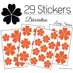 29 Stickers Fleurs 5CM 4CM 3CM - Autocollant Fleur pétale coeur