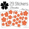 29 Stickers Fleurs 5CM 4CM 3CM - Autocollant Fleur pétale coeur