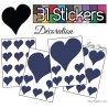 31 Stickers Coeurs  10CM 5CM 3CM - Autocollant décoration