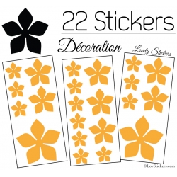 22 Stickers Fleurs 8CM 5CM 3CM  - Vinyle Autocollant decoration